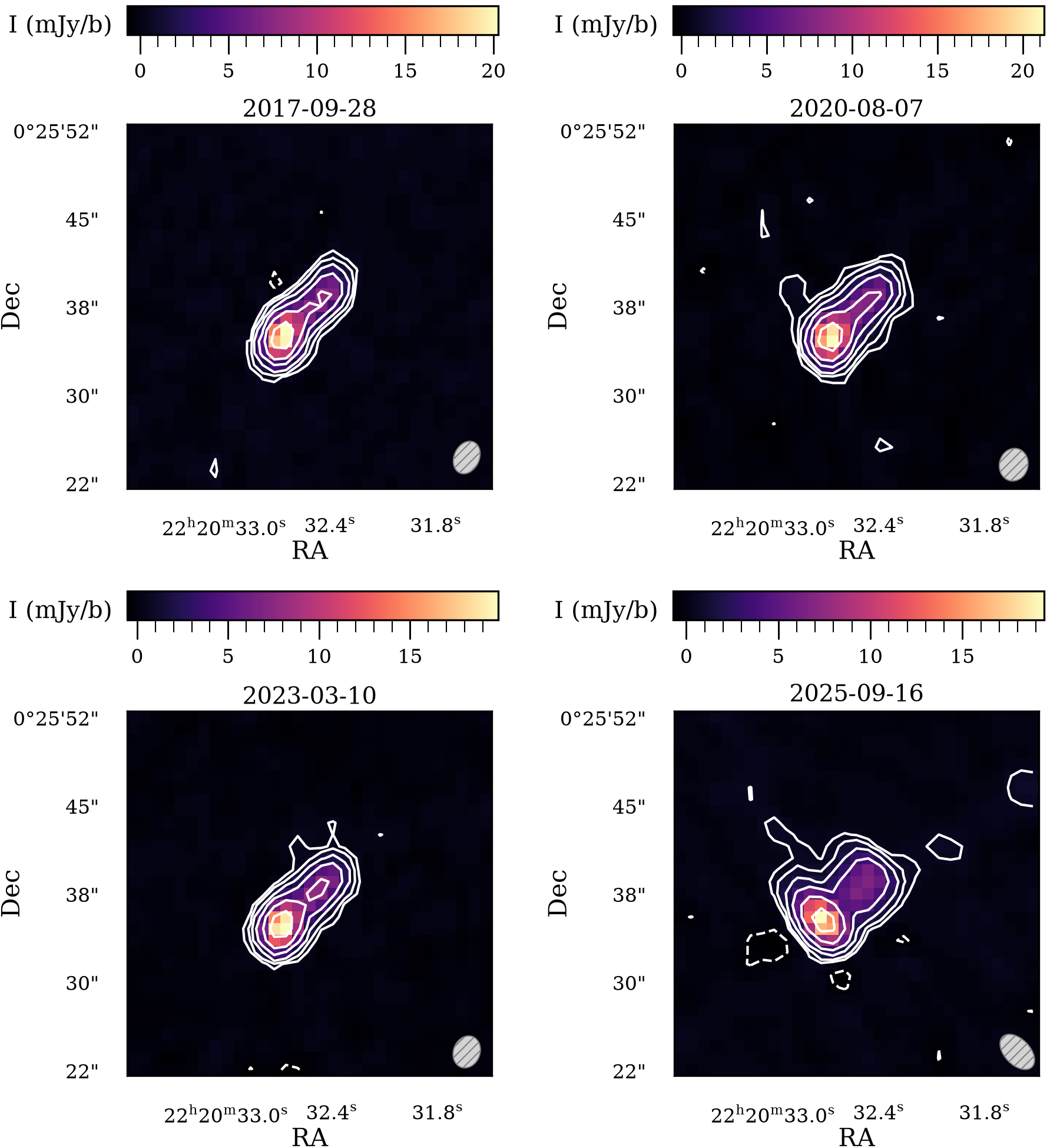 VLASS maps of SDSS J222032.49+002537.4