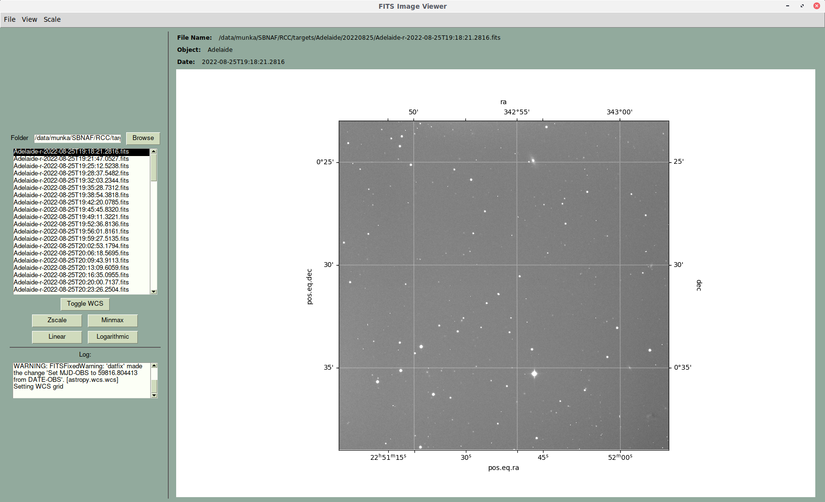 WCS grid on